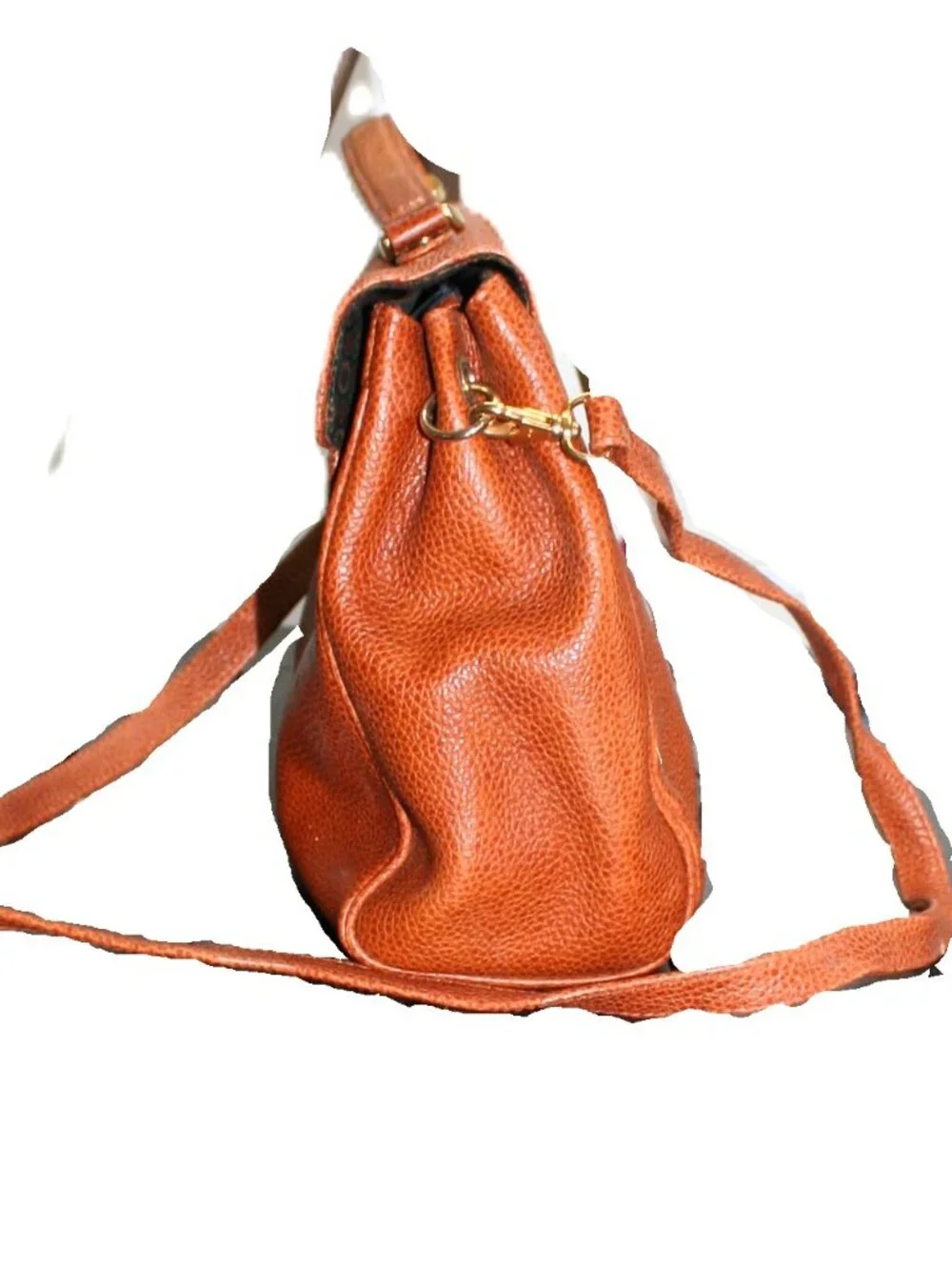 VTG Liz Claiborne Genuine Pebbled Leather Satchel Top Handle Crossbody Bag
